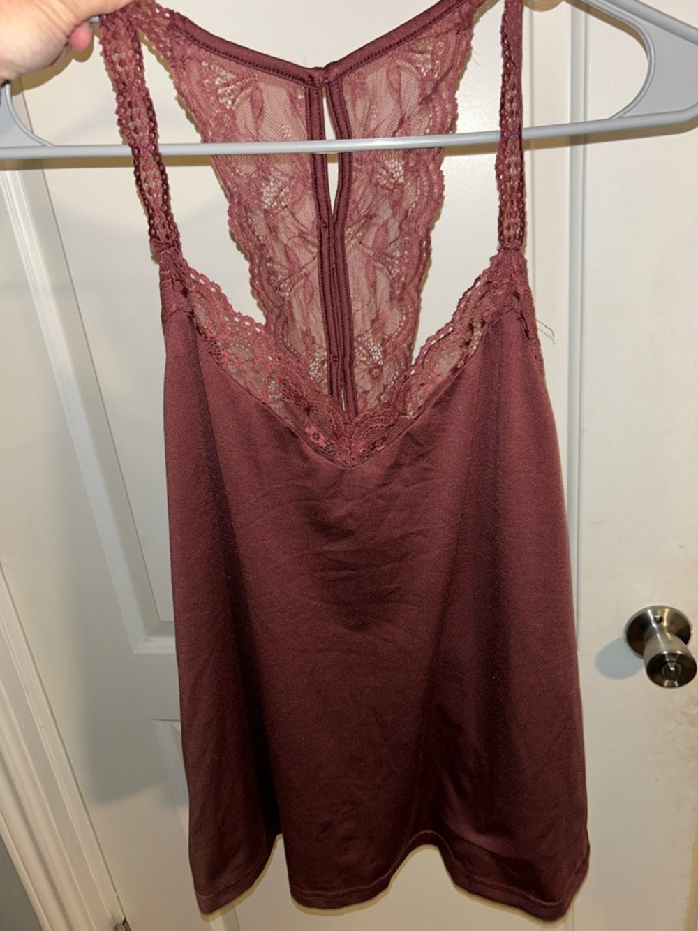 Daytrip Brown Lace-Trim Racerback Camisole